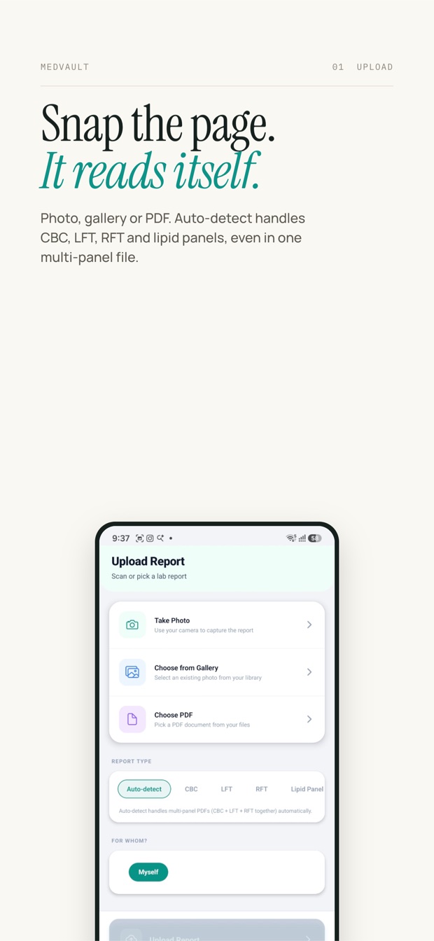 MedVault: snap the page, it reads itself